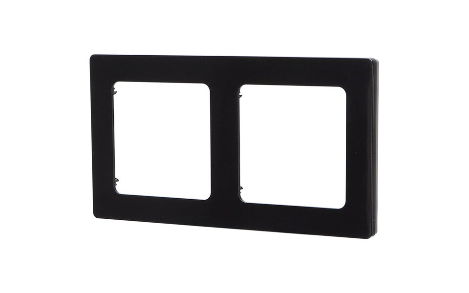 HLW LED Aigi Jura 2-gang matte black flush-mounted cover frame 153x82 mm HLW LED Aigi Jura 2-gang matte black flush-mounted cover frame 153x82 mm