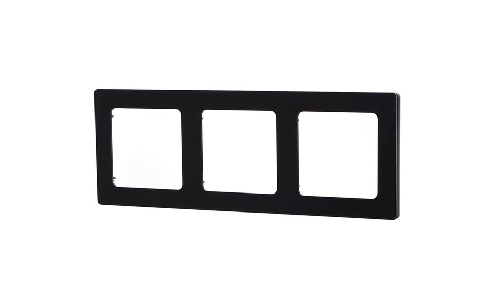 HLW LED Aigi Jura 3-gang matte black plastic cover frame HLW LED Aigi Jura 3-gang matte black plastic cover frame