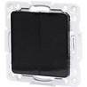 Aigi Jura wisselschakelaar 1x dubbel 2-knops, zwart LED 10A LED toebehoren Aigi Jura wisselschakelaar 1x dubbel 2-knops, zwart LED 10A LED toebehoren