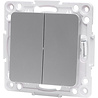 Wisselschakelaar Aigi Jura 1x dubbel zilver 250V 10A LED toebehoren Wisselschakelaar Aigi Jura 1x dubbel zilver 250V 10A LED toebehoren