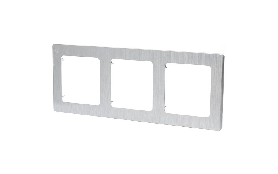HLW LED Aigi Jura 3-gang matte silver cover frame 224x82mm HLW LED Aigi Jura 3-gang matte silver cover frame 224x82mm