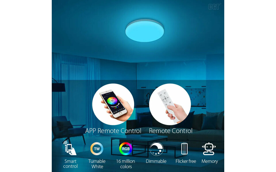 Smartlife Domotica Smart Ceiling Light 20W Ø300mm RGB Wi-Fi Dimmable