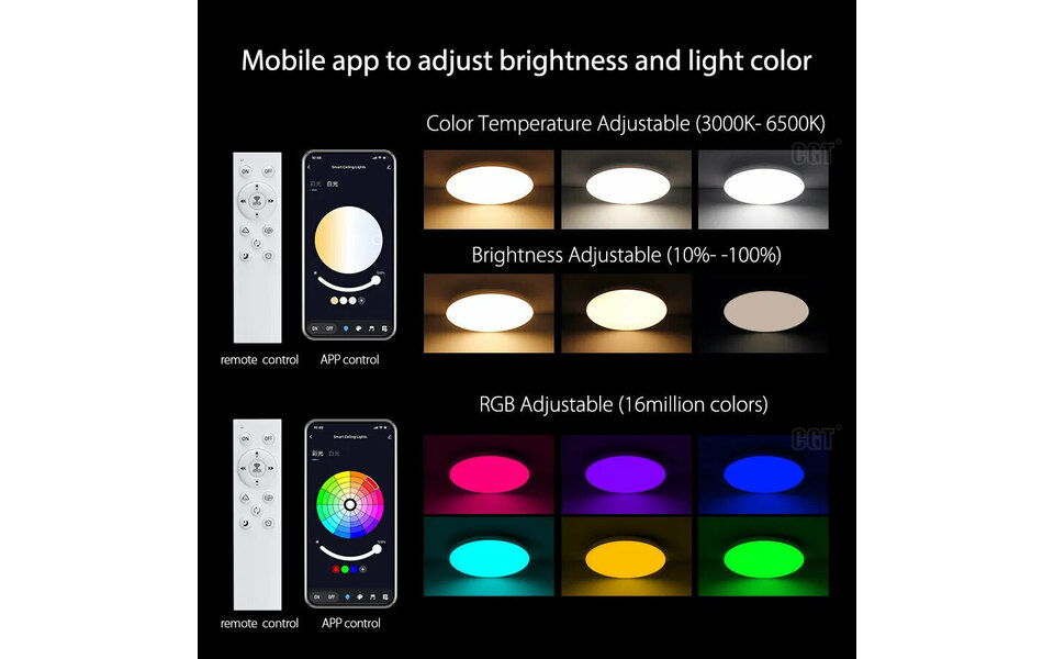 Smartlife Domotica Smart Plafondlamp 20W Ø300mm RGB Wi‑Fi Dimbaar Smartlife Domotica Smart Plafondlamp 20W Ø300mm RGB Wi‑Fi Dimbaar