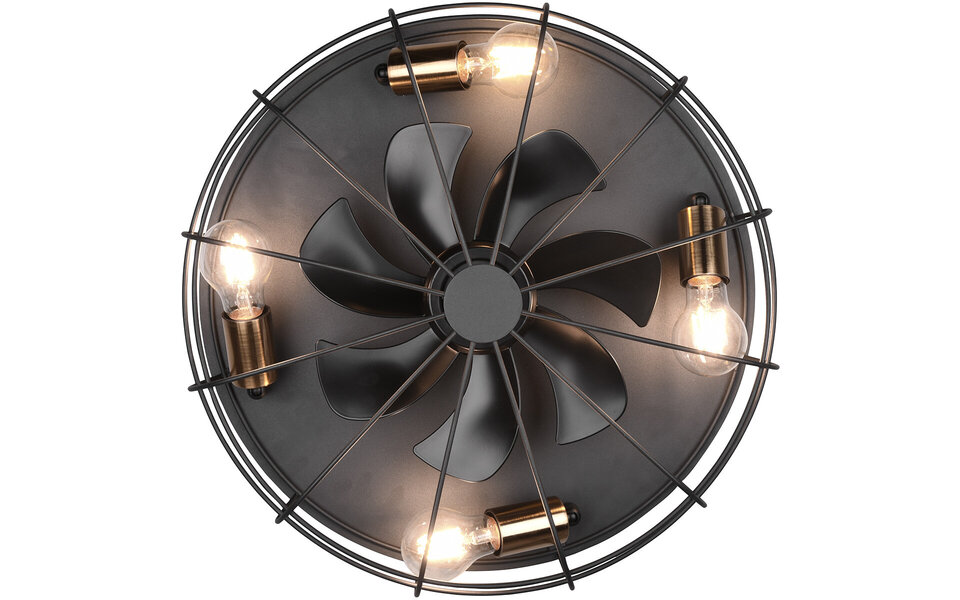 HLW LED Modern LED ceiling light with fan - matte black HLW LED Modern LED ceiling light with fan - matte black