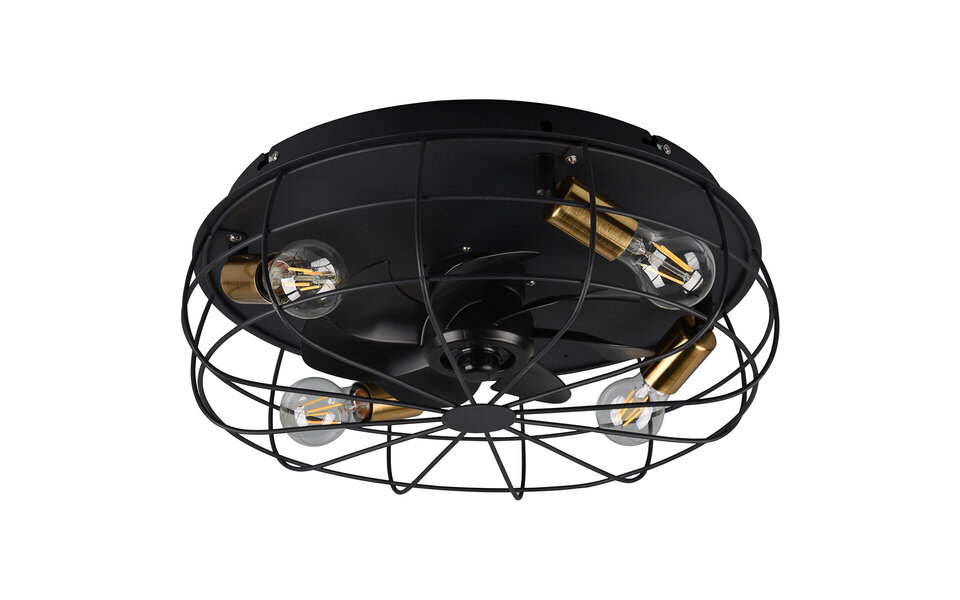 HLW LED Moderne LED plafondlamp met ventilator - mat zwart HLW LED Moderne LED plafondlamp met ventilator - mat zwart