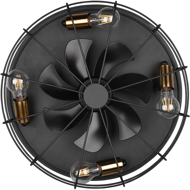 HLW LED Modern LED ceiling light with fan - matte black HLW LED Modern LED ceiling light with fan - matte black