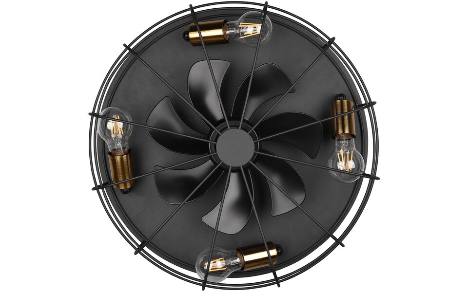 HLW LED Moderne LED plafondlamp met ventilator - mat zwart HLW LED Moderne LED plafondlamp met ventilator - mat zwart