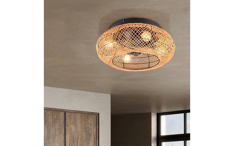 HLW LED Trion Lari LED ceiling fan 4x E27, remote control HLW LED Trion Lari LED ceiling fan 4x E27, remote control