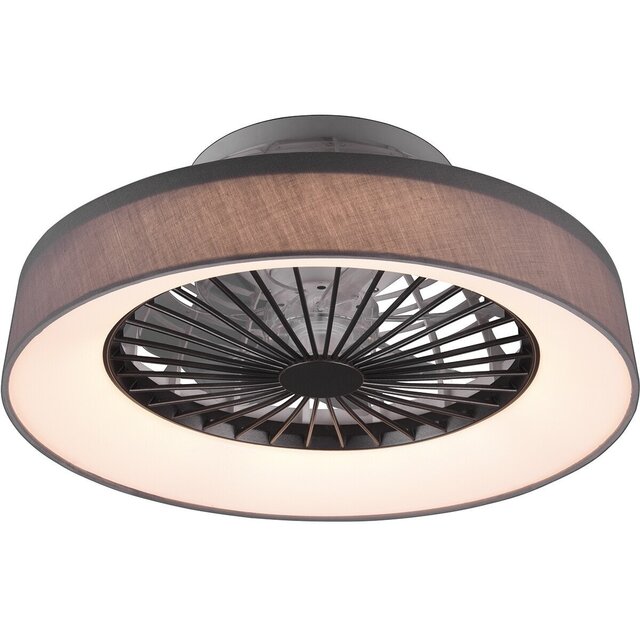 Trion Farali LED plafondventilator 30W dimbaar - mat grijs Verlichting per ruimte