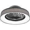 matgrijze LED plafondventilator met 30W vermogen en dimbare CCT verlichting van 2200 lumen