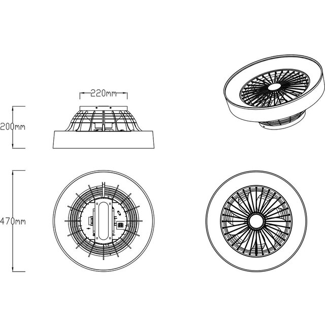 HLW LED Trion Farali LED plafondventilator 30W dimbaar - mat grijs HLW LED Trion Farali LED plafondventilator 30W dimbaar - mat grijs