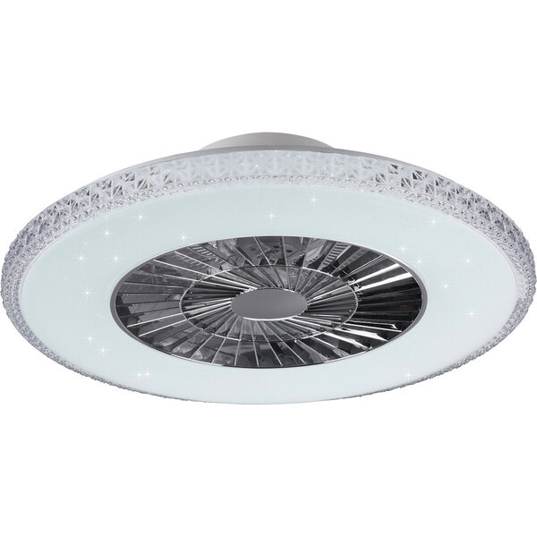 HLW LED Ronde LED plafondlamp ventilator 60 cm mat chroom, dimbaar HLW LED Ronde LED plafondlamp ventilator 60 cm mat chroom, dimbaar