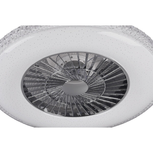 HLW LED Ronde LED plafondlamp ventilator 60 cm mat chroom, dimbaar HLW LED Ronde LED plafondlamp ventilator 60 cm mat chroom, dimbaar
