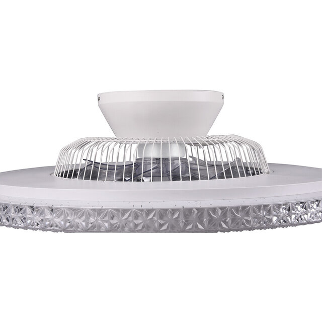 HLW LED Ronde LED plafondlamp ventilator 60 cm mat chroom, dimbaar