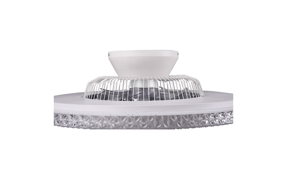 HLW LED Round LED ceiling fan light 60 cm matte chrome, dimmable