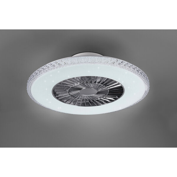 HLW LED Ronde LED plafondlamp ventilator 60 cm mat chroom, dimbaar HLW LED Ronde LED plafondlamp ventilator 60 cm mat chroom, dimbaar