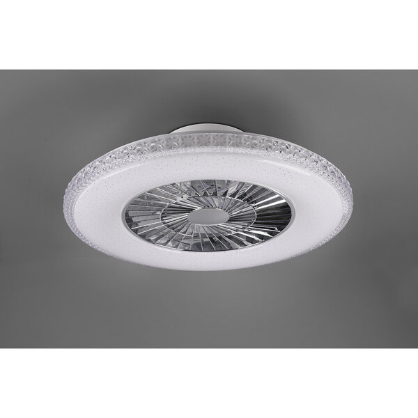 HLW LED Ronde LED plafondlamp ventilator 60 cm mat chroom, dimbaar HLW LED Ronde LED plafondlamp ventilator 60 cm mat chroom, dimbaar