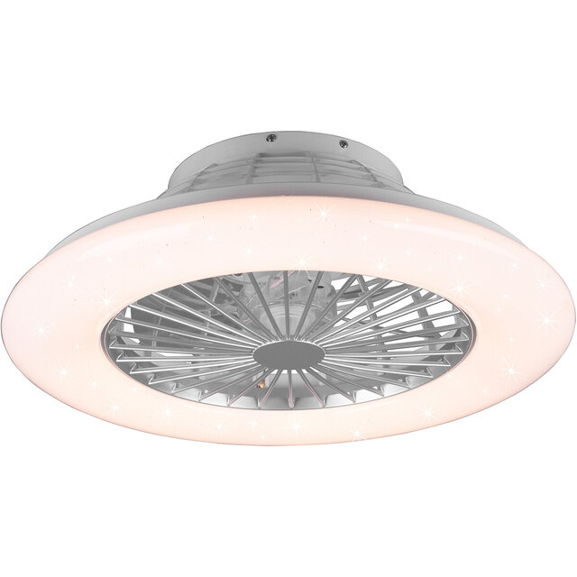Trion Romina LED-plafondlamp met ventilator mat titaan RGBW Verlichting per ruimte