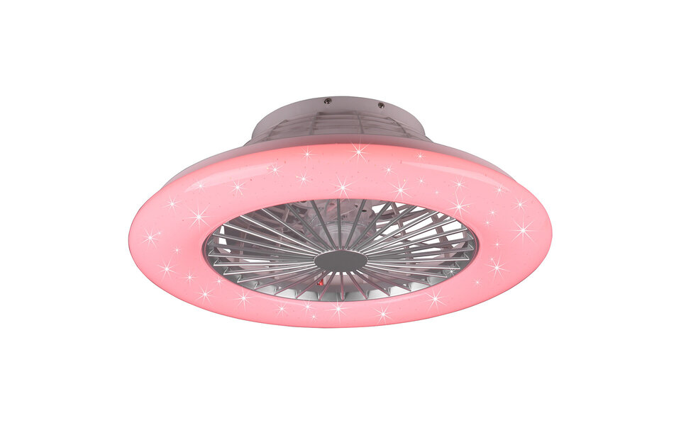 HLW LED Trion Romina LED ceiling lamp with fan, matte titanium RGBW