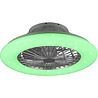 HLW LED Trion Romina LED ceiling lamp with fan, matte titanium RGBW