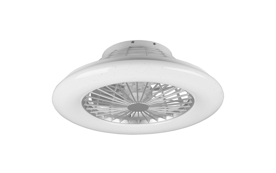 HLW LED Trion Romina LED ceiling lamp with fan, matte titanium RGBW