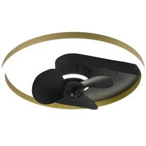 Trion Borkino LED plafondventilator 30W dimbaar mat zwart Trion Borkino LED plafondventilator 30W dimbaar mat zwart