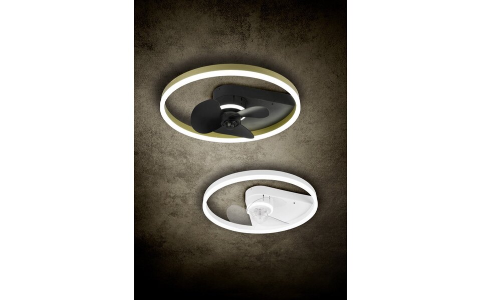 HLW LED Trion Borkino LED plafondventilator 30W dimbaar mat zwart