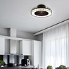 Dimbare mat zwarte LED plafondventilator met 30W vermogen en instelbare kleurtemperatuur