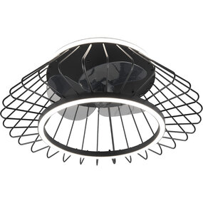 Trion Karla 30W dimbare LED plafondventilator zwart Trion Karla 30W dimbare LED plafondventilator zwart