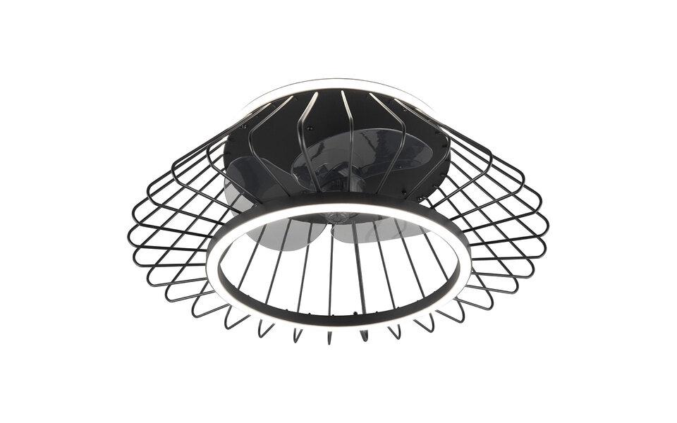 HLW LED Trion Karla 30W dimbare LED plafondventilator zwart