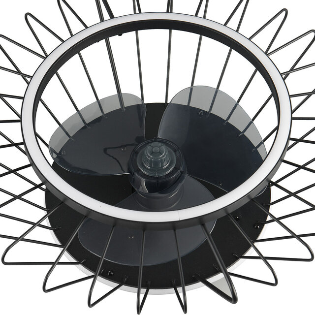 HLW LED Trion Karla 30W dimbare LED plafondventilator zwart