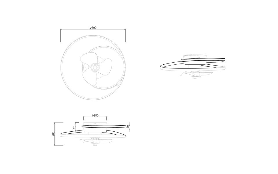 HLW LED 38W LED ceiling fan chrome – dimmable, 4400 lm