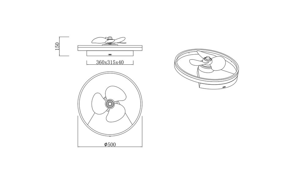 HLW LED Dimmable LED ceiling fan with remote control 30W