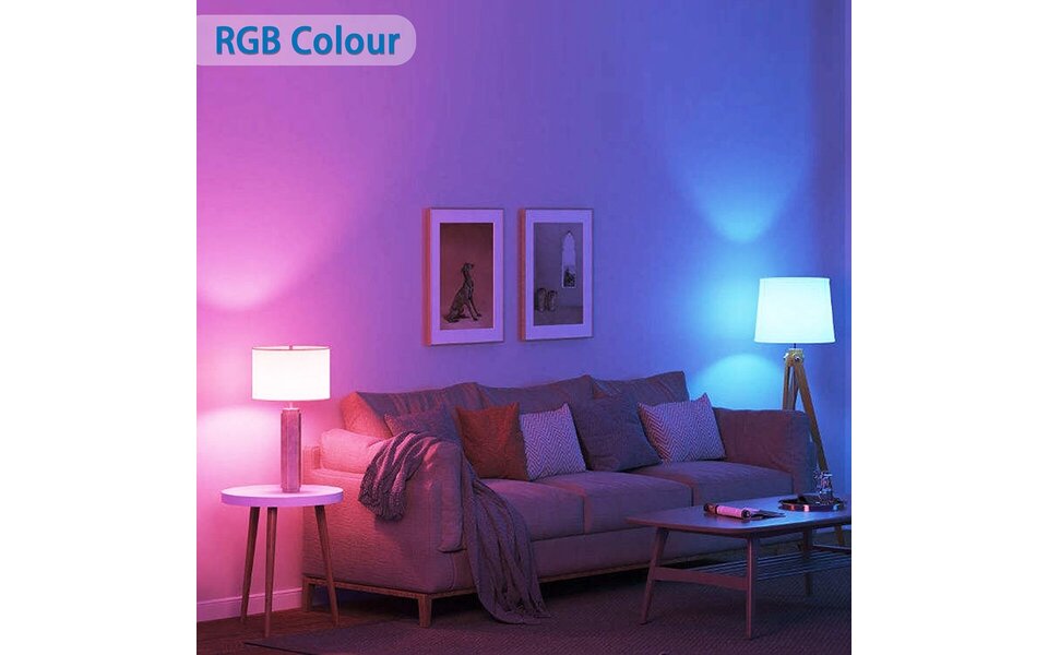 HLW LED Energy-efficient 9W LED spotlight - White plastic spotlight with RGB and Smart Home