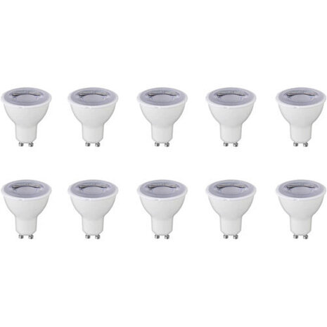 LED Spot 10 Pack - 6W Dimbare LED Lamp GU10 - Helder Koud Wit 6400K LED Spot 10 Pack - 6W Dimbare LED Lamp GU10 - Helder Koud Wit 6400K