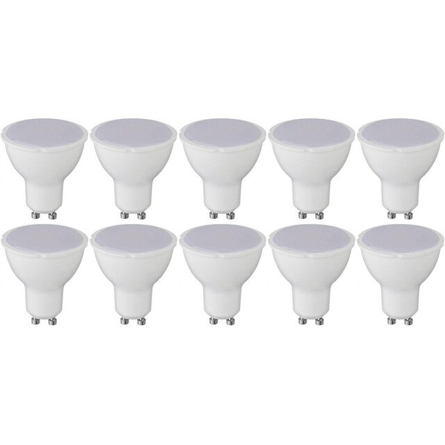 LED GU10 Spot 4W 320lm 6400K – Set van 10 (230V) Lichtbronnen LED GU10 Spot 4W 320lm 6400K – Set van 10 (230V) Lichtbronnen