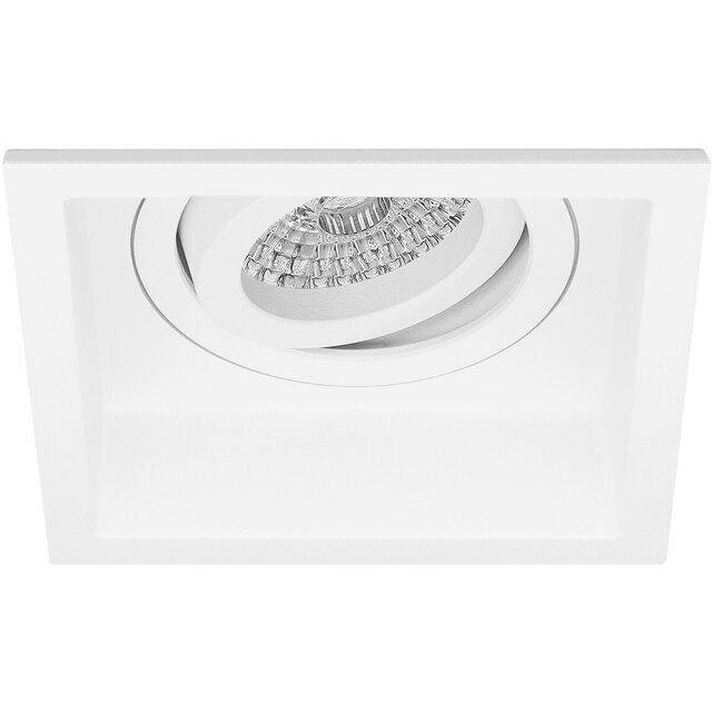 Kantelbare vierkante GU10 LED inbouwspot set 3,5W warm wit 3000K met stralingshoek 36 graden Kantelbare vierkante GU10 LED inbouwspot set 3,5W warm wit 3000K met stralingshoek 36 graden