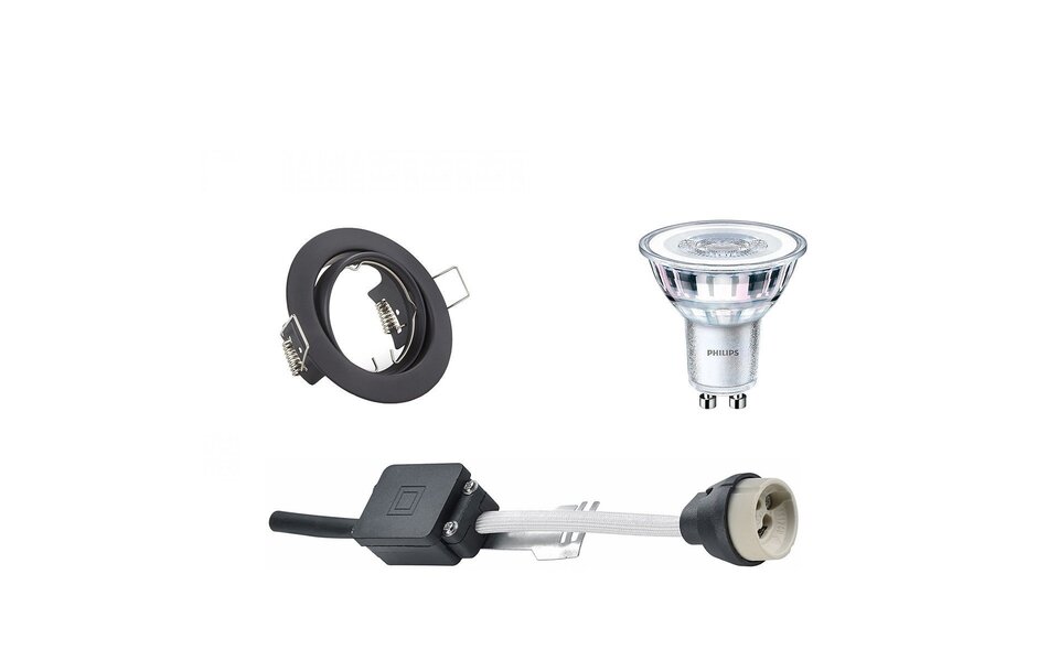 HLW LED 6W LED Spot Set - Tiltable Round Recessed Spotlight GU10 Matte Black HLW LED 6W LED Spot Set - Tiltable Round Recessed Spotlight GU10 Matte Black