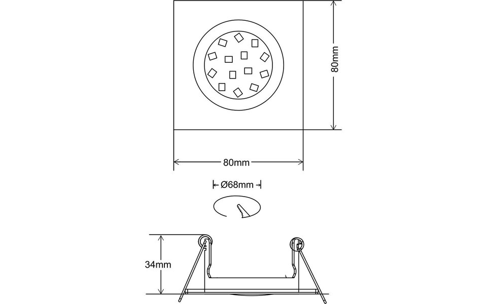 HLW LED Dimbare LED Spot 9W | Kantelbare Vierkante Inbouwspot | Glans Chroom & Wit