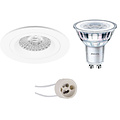 LED Spot Set 6W - Ronde Witte Inbouwspot met GU10 Fitting en Natuurlijk Wit Licht LED Spot Set 6W - Ronde Witte Inbouwspot met GU10 Fitting en Natuurlijk Wit Licht