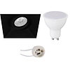 LED recessed spotlight GU10 6W dimmable tiltable matte black 3000K