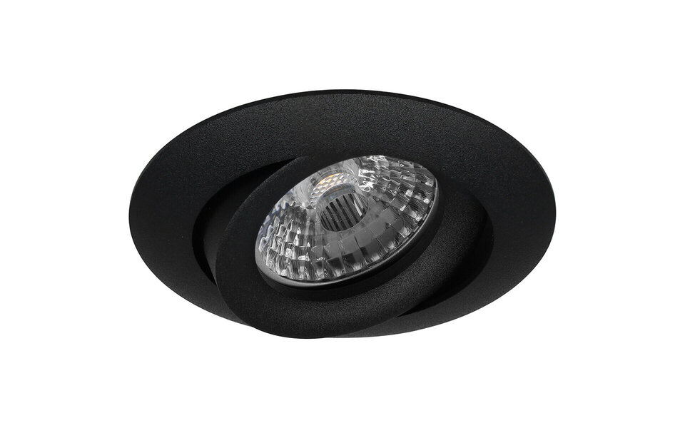 HLW LED LED Spot Set - Tiltable Matte Black Round Recessed Spotlight 4W LED Dimmable