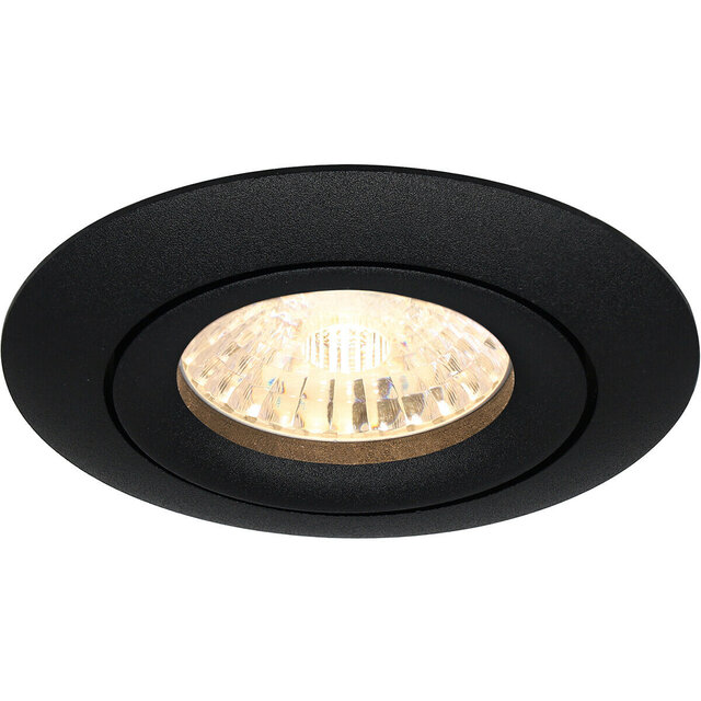 HLW LED LED Spot Set - Kantelbare Mat Zwarte Ronde Inbouwspot 4W LED Dimbaar