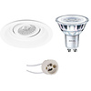 LED spot set 4W dimbaar 3000K GU10 inbouw mat wit LED spot set 4W dimbaar 3000K GU10 inbouw mat wit