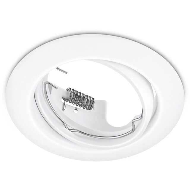HLW LED Dimmable 4W LED Spotlight - Tiltable Round White Recessed Spotlight with GU10 Fitting