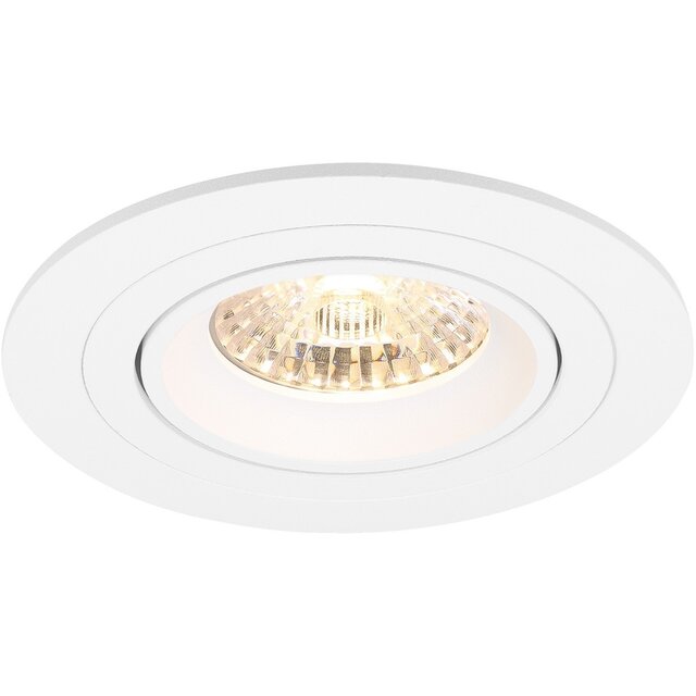 HLW LED Pragmi Alpin Pro 4W LED Spotlight Set - Dimmable Tiltable Round Recessed Spotlight Matt White