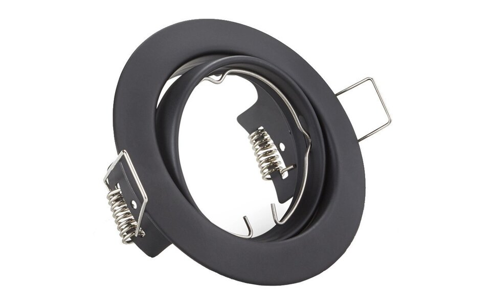 HLW LED 5W LED Spot Set - Tiltable Round Recessed Spotlight - Matte Black GU10 LED Lamp HLW LED 5W LED Spot Set - Tiltable Round Recessed Spotlight - Matte Black GU10 LED Lamp