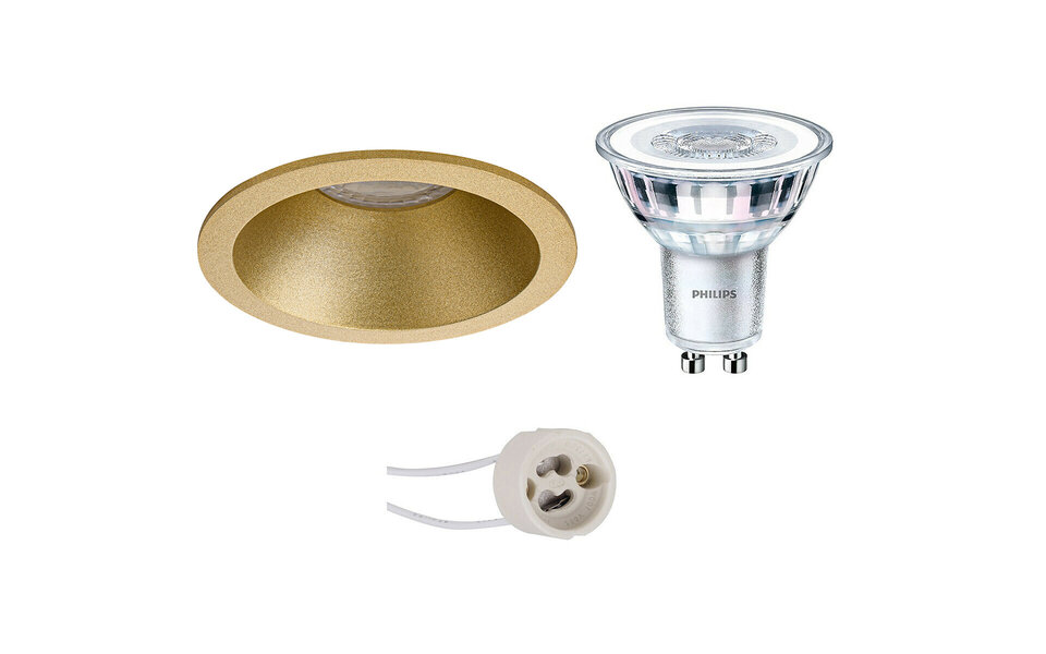 HLW LED LED Spotlight Set 6W - Matte Gold Recessed Spotlight Round White Spotlight Warm White HLW LED LED Spotlight Set 6W - Matte Gold Recessed Spotlight Round White Spotlight Warm White