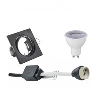 Dimbare LED inbouwspotset Trion 6W GU10 mat zwart 3000K