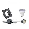 Trion 6W Dimbare LED Spot - Kantelbare Vierkante Inbouwspot Mat Zwart